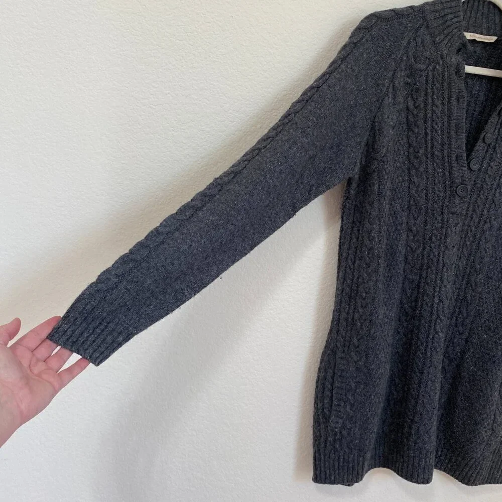 Soft Surroundings Gray Longline Popover Cable Knit Tunic Sweater - Picture 3 of 8